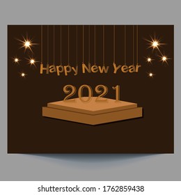 2021 Happy New Year elegant design - vector illustration of golden 2021 logo numbers - perfect typography for 2021 save the date luxury designs and new year celebration  