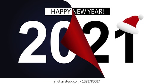 2021 Happy New Year elegant design - vector illustration  2021 logo numbers on black background - perfect typography for 2021 save the date luxury designs and new year celebration