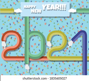 2021 HAPPY NEW YEAR FLAT