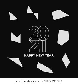 2021 HAPPY NEW YEAR FLAT DESIGN TEMPLATE VECTOR ILLUSTRATION WITH TRENDY BACKGROUND FOR COVER, CARD, BANNER