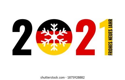 2021 happy new year german text with germany flag