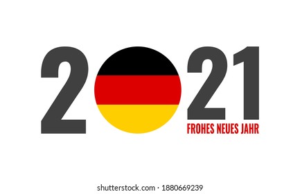 2021 happy new year german text with germany flag