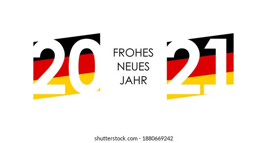 2021 happy new year german text with germany flag