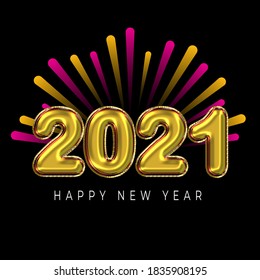 2021 happy new year greeting celebration. 3d number design for holiday.