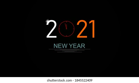 2021, Happy New Year. Greeting card with the words Happy New Year 2021. for Happy New Year or Merry Christmas. Holiday backgrounds, banners, posters. Vector Illustration