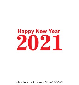 2021 happy New Year greeting card with red color