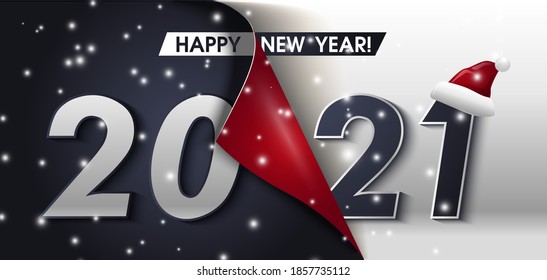 2021 Frohes neues Jahr Grußbanner. Happy New Year Label und Happy Feiertage Template Card. Broschüre Design-Vorlage, Weihnachtsbanner. Weihnachten.