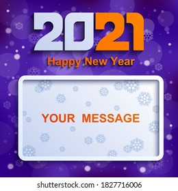 2021 a Happy New Year greetings Jubilee or birthday, Vector modern minimalist Happy new year card for 2021 Year, Multi colored illustration, Vector illustration