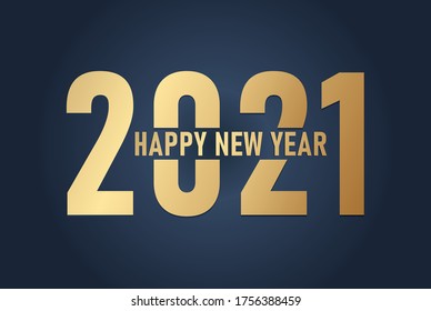 2021, Happy New 2021 Year. Holiday Vector Illustration Of Golden Numbers 2021