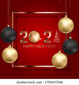2021 Happy New Year Holiday Background. Vector Illustration EPS10