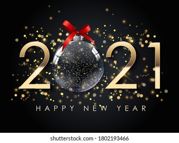 2021 Happy New Year Holiday Background. Vector Illustration EPS10