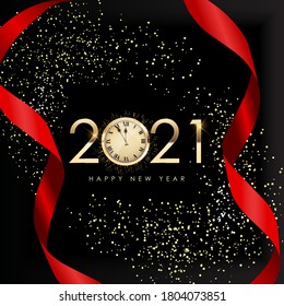 2021 Happy New Year Holiday Background. Vector Illustration EPS10