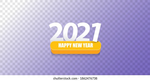 2021 Happy new year horizontal banner background or greeting card with text. vector 2021 new year numbers isolated on transparent horizontal background