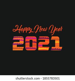 2021 happy new year kids children style typography text vector design