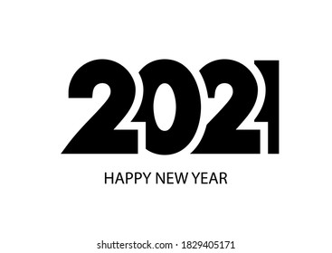 2021 Happy New Year logo text design. Design for banner, poster, cover, print and calendar. 2021 vector logo isolated on white background. New Year template