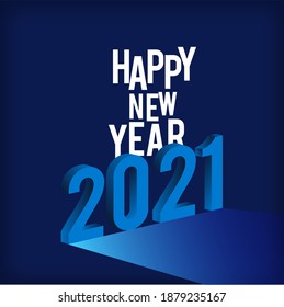 Diseño de texto del logo de Año Nuevo Feliz 2021. plantilla de diseño de números 2021. Diseño 3D de Año Nuevo 2021