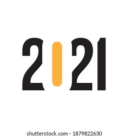 2021 Happy New Year logo text design for greeting card, calendar or any design. 2021 number design template. modern and futuristic 2021 happy new year symbols. Vector illustration