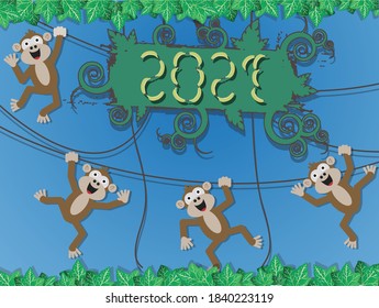 2021 HAPPY NEW YEAR MONKEY STYLE