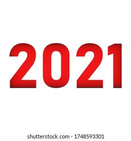 2021 happy new year. number colored red vector stock isolated on white background eps10 design