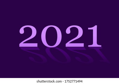 2021 happy new year. Numbers colored in trendy style. Vector stock illustration isolated on white background. eps10 minimalism