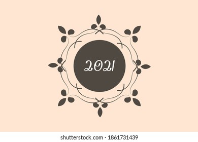 2021 happy new year on gray color ornament design frame creative design for posters, banners, greeting cards, background vector illustration