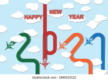 2021 HAPPY NEW YEAR PLANE