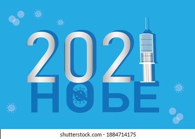 2021 Happy New Year Poster Of COVID 19 2021 Vaccine