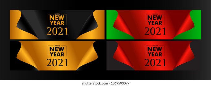 2021 Happy New Year. Realistic Golden metal number. Christmas Poster, banner, cover card, brochure, flyer, layout design