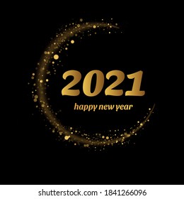2021 HAPPY NEW YEAR script text hand lettering. Design template Celebration typography poster, banner or greeting card for Merry Christmas and happy new year. Vector Illustration