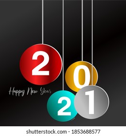 2021 FELIZ guión de AÑO NUEVO con letras a mano. Plantilla de diseño Cartel de tipografía de celebración, cartel o tarjeta de saludo para Feliz Navidad y feliz año nuevo. Ilustración vectorial