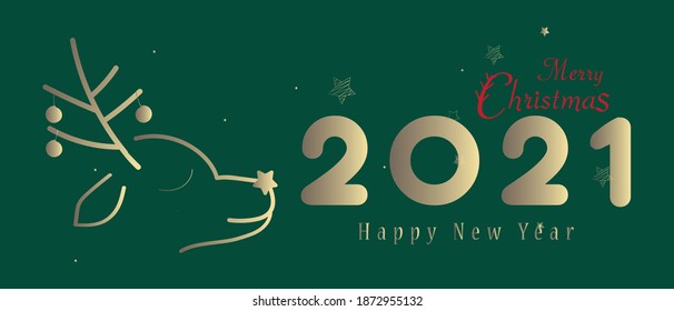 2021 HAPPY NEW YEAR script text hand lettering. Design template Celebration typography poster, banner or greeting card for Merry Christmas and happy new year. Vector Illustration.