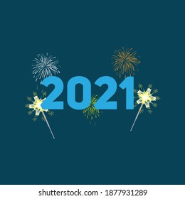 2021 HAPPY NEW YEAR script text hand lettering. Design template Celebration typography poster, banner or greeting card for Merry Christmas and happy new year. Vector Illustration