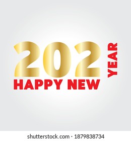 2021 HAPPY NEW YEAR script text hand lettering. Vector Illustration