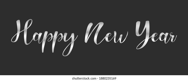 2021 HAPPY NEW YEAR script text hand lettering. Design template Celebration typography poster, banner or greeting card for Merry Christmas and happy new year. Vector Illustration