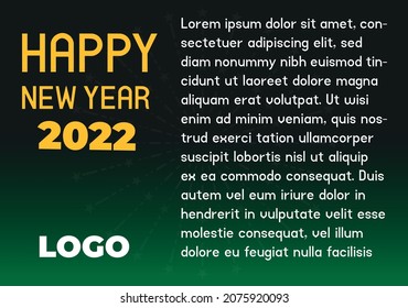 2021 HAPPY NEW YEAR script text yellow lettering. Design template Celebration typography poster, banner, or Social media post greeting card template for the happy new year. Eps 10 Vector Illustration