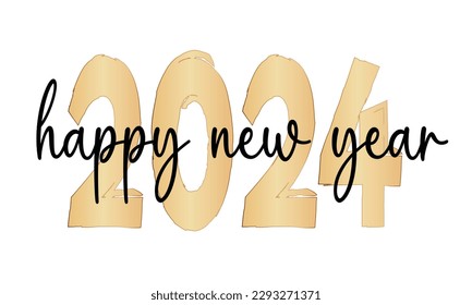 2021 HAPPY NEW YEAR script text hand lettering. Design template Celebration typography poster, banner or greeting card for Merry Christmas and happy new year. Vector Illustration