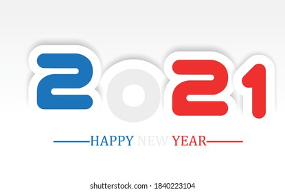 2021 happy new year simple writing with shading