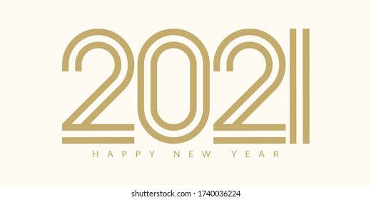 2021 happy new year text vector design.
