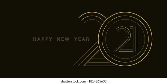 2021 happy new year text vector design.