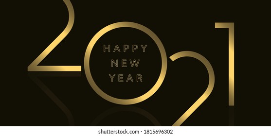 2021 happy new year text vector design.