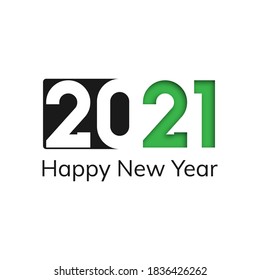 2021, Happy New Year, text. For 2021, year of the ox greeting card background.