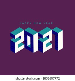 2021 HAPPY NEW YEAR text. Design template Celebration typography poster, banner or greeting card for Merry Christmas and happy new year. Vector Illustration vintage