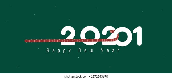 2021 happy new year text logo. Design template Celebration typography poster, banner or greeting card for Merry Christmas and happy new year. Vector Illustration