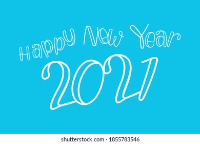 2021 happy new year type vector design