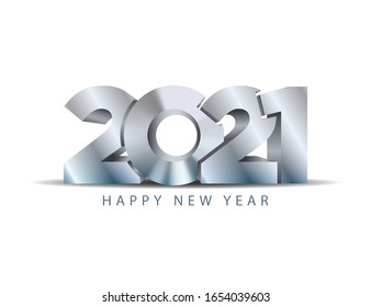 2021 happy new year vector concept. Steel texture metal symbol for business calendar, gift card, print or web banner.