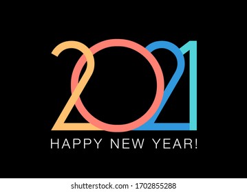 2021 happy New year vector card.  2021 happy New year  vector illustration. 