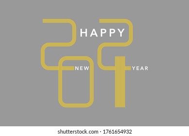 2021 Happy New Year vector background.