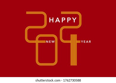 2021 Feliz Año Nuevo fondo vectorial.