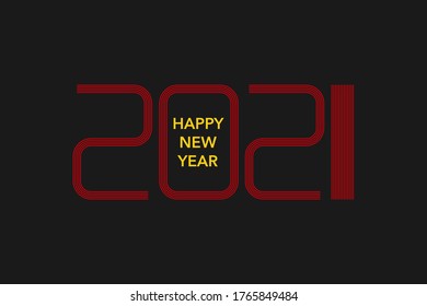 2021 Fröhlicher Neujahrsvektor-Hintergrund.