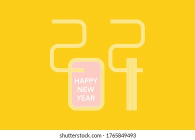2021 Feliz Año Nuevo fondo vectorial.